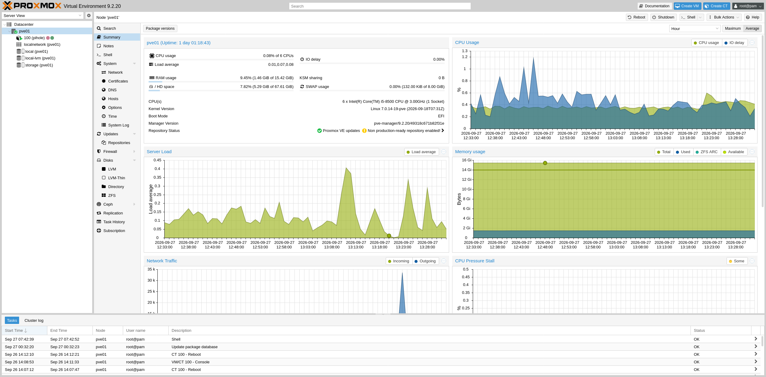 Proxmox Web Admin Interface